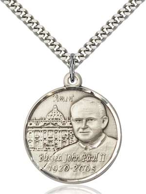 1013SS/24S Sterling Silver St. John Paul II Pendant