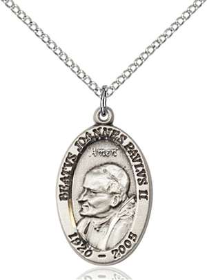 4123PJPSS/18SS Sterling Silver St. John Paul II Pendant