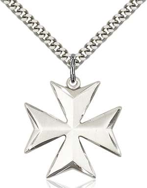 5994SS-CX/24S Sterling Silver Maltese Cross Pendant