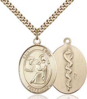 St. Luke the Apostle Medal 7068 Oval, Gold Filled