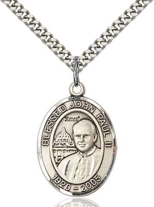 St. John Paul II Medal 7234 Oval, Sterling Silver