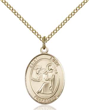 St. Luke the Apostle Medal 8068 Oval, Gold Filled