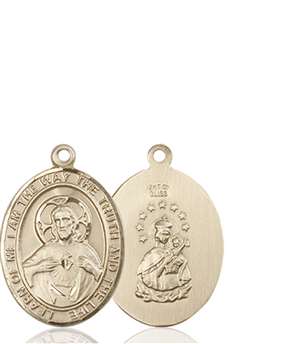 Scapular Medal 8098 Oval, 14kt Gold