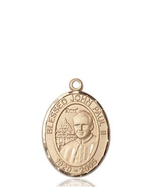 St. John Paul II Medal 8234 Oval, 14kt Gold