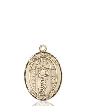 St. Matthias the Apostle Medal 8331 Oval, 14kt Gold