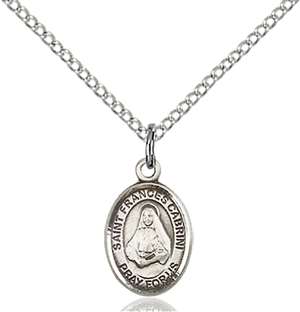 St. Frances Cabrini Medal 9011 Oval, Sterling Silver