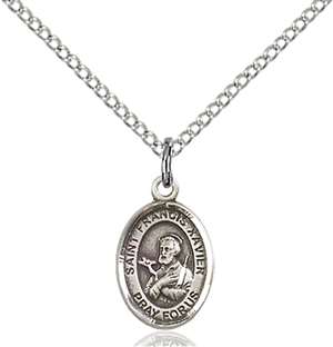 St. Francis Xavier Medal 9037 Oval, Sterling Silver