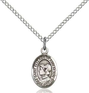 St. Elizabeth Ann Seton Medal 9224 Oval, Sterling Silver